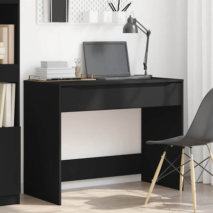 Bureau met lade met opslag Zwart 100 x 50 x 78 cm Bewerkt hout