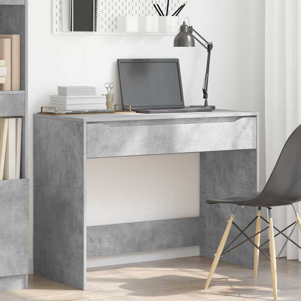 Bureau met lade Beton Grijs 100 x 50 x 78 cm Bewerkt hout