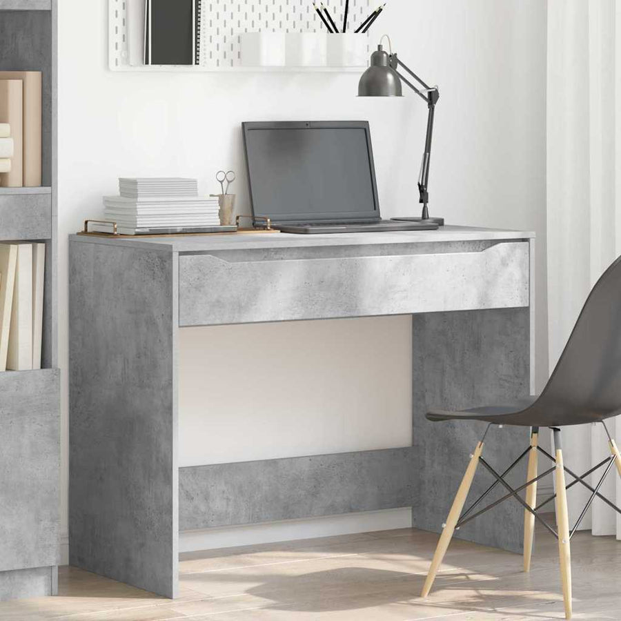Bureau met lade Beton Grijs 100 x 50 x 78 cm Bewerkt hout