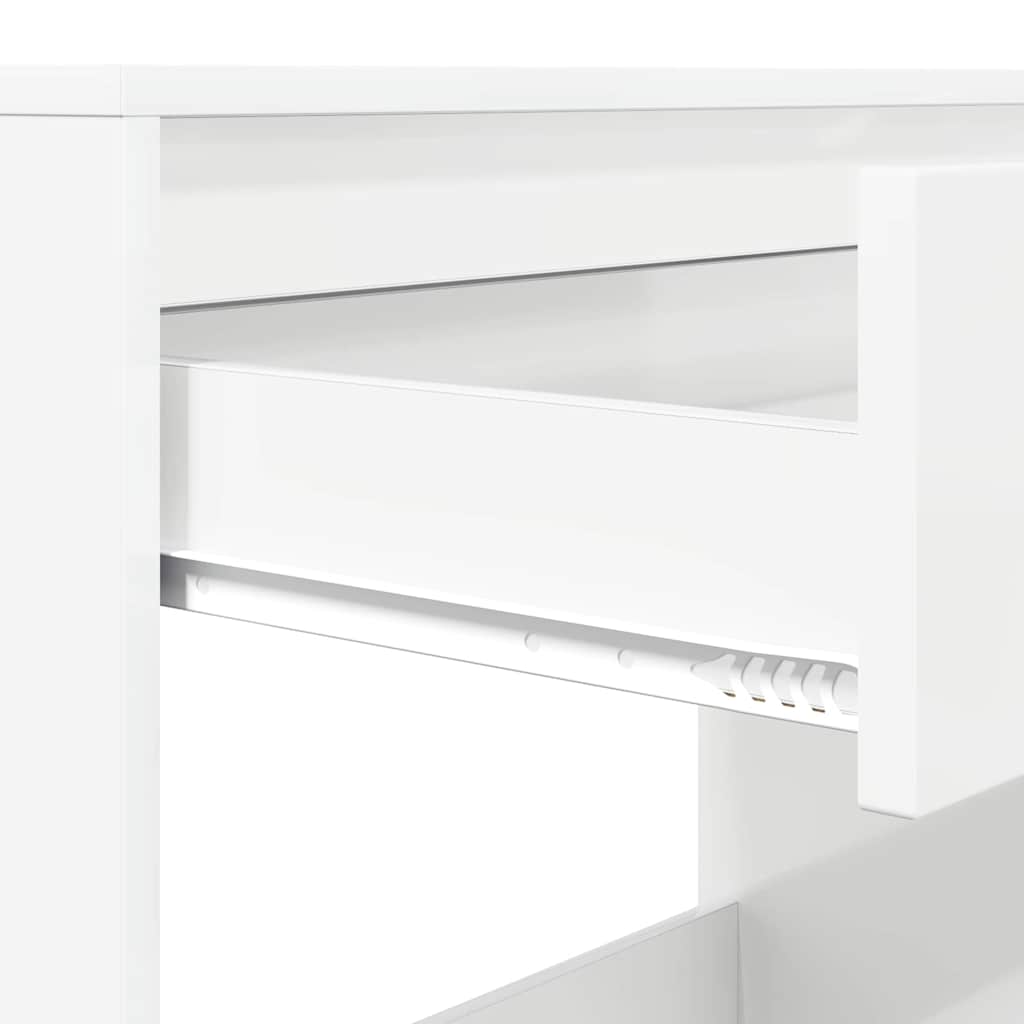 Bureau met lade Hoogglans wit 100 x 50 x 78 cm Bewerkt hout