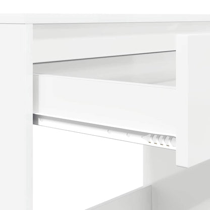 Bureau met lade Hoogglans wit 100 x 50 x 78 cm Bewerkt hout