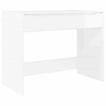 Bureau met lade Hoogglans wit 100 x 50 x 78 cm Bewerkt hout