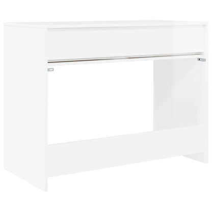 Bureau met lade Hoogglans wit 100 x 50 x 78 cm Bewerkt hout