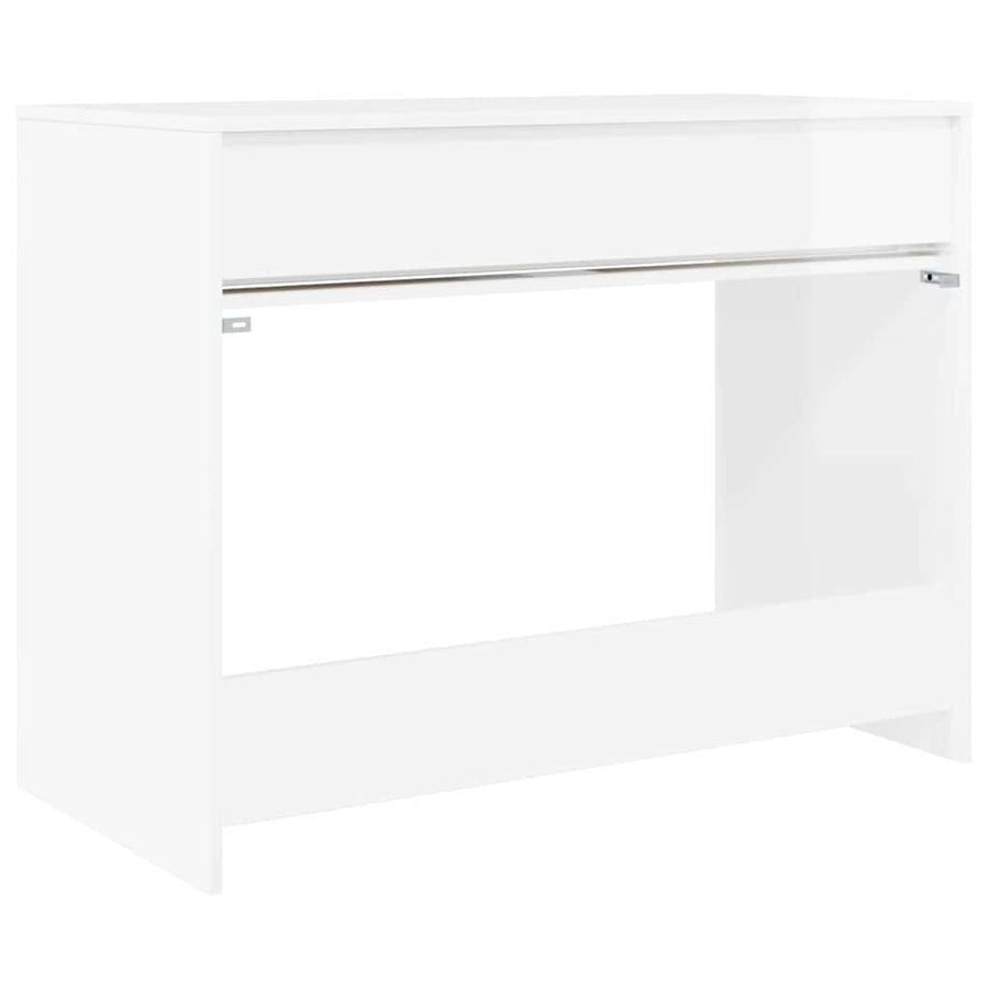 Bureau met lade Hoogglans wit 100 x 50 x 78 cm Bewerkt hout