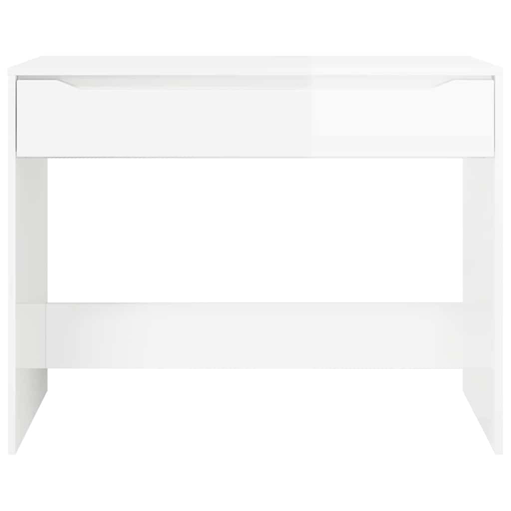 Bureau met lade Hoogglans wit 100 x 50 x 78 cm Bewerkt hout