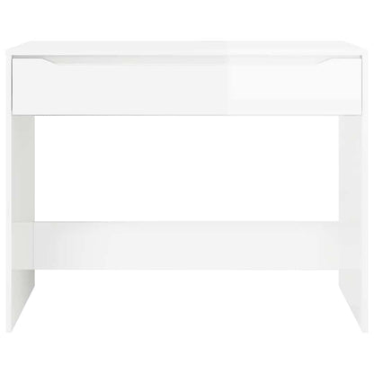 Bureau met lade Hoogglans wit 100 x 50 x 78 cm Bewerkt hout