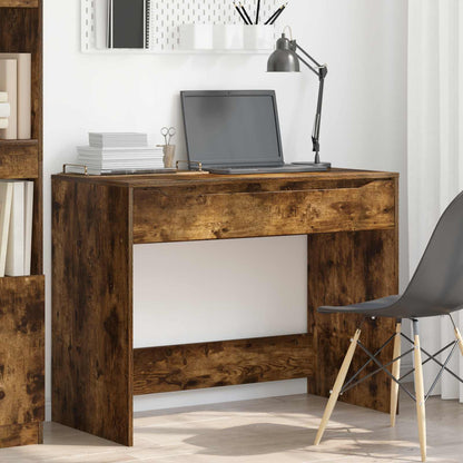 Bureau met Lade Gerookt eiken 100 x 50 x 78 cm Bewerkt hout