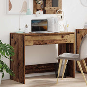 Bureau 100x50x78 cm bewerkt hout met lade