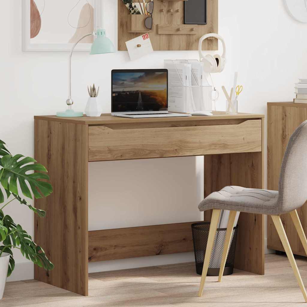 Bureau met lade Artisan Eiken 100 x 50 x 78 cm Bewerkt hout