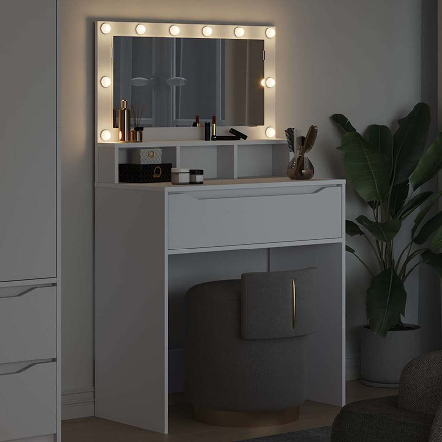 Slaapkamer Kaptafels Wit 80 x 39,6 x 135 cm Bewerkt hout