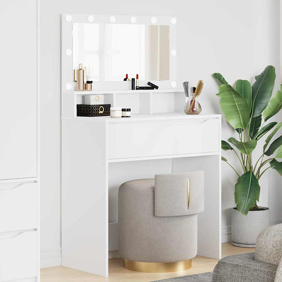 Slaapkamer Kaptafels Wit 80 x 39,6 x 135 cm Bewerkt hout