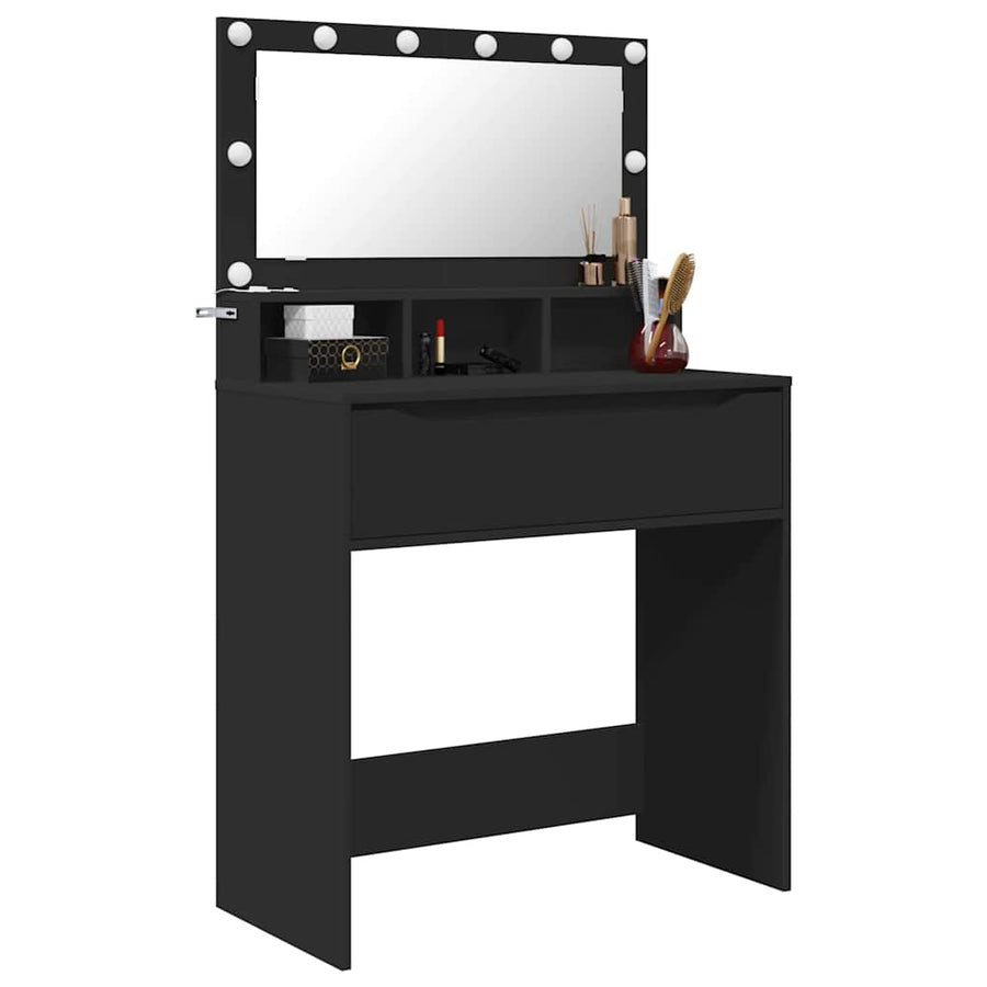 Slaapkamer Kaptafels Zwart 80 x 39,6 x 135 cm Bewerkt hout