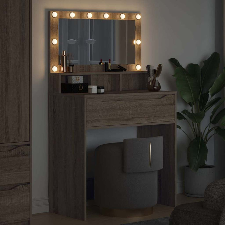 Slaapkamer Kaptafels met lade Sonoma Eiken 80 x 39,6 x 135 cm