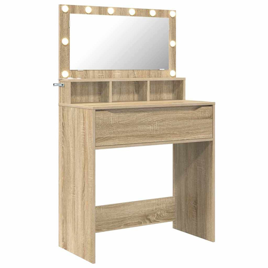 Slaapkamer Kaptafels met lade Sonoma Eiken 80 x 39,6 x 135 cm