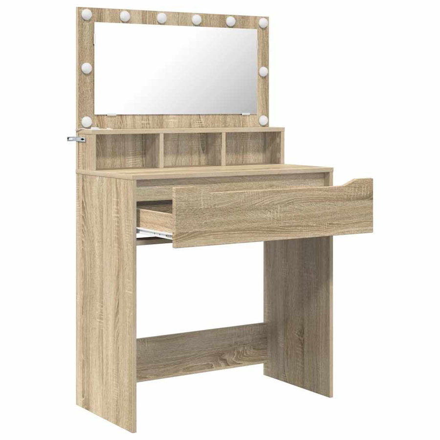 Slaapkamer Kaptafels met lade Sonoma Eiken 80 x 39,6 x 135 cm
