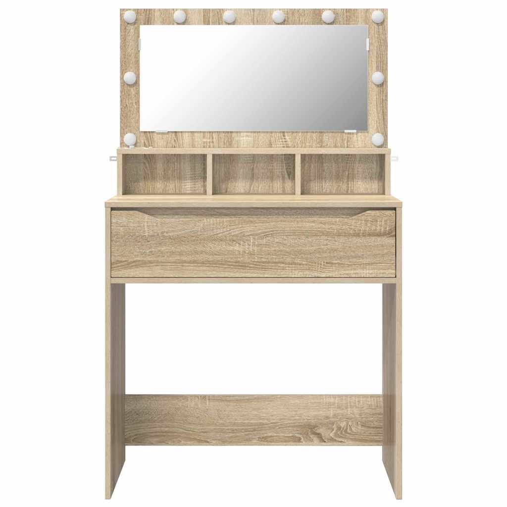 Slaapkamer Kaptafels met lade Sonoma Eiken 80 x 39,6 x 135 cm