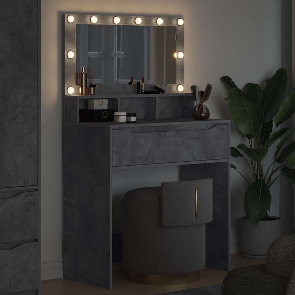 Slaapkamer Kaptafels met lade Beton Grijs 80 x 39,6 x 135 cm