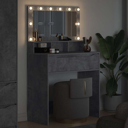 Slaapkamer Kaptafels met lade Beton Grijs 80 x 39,6 x 135 cm