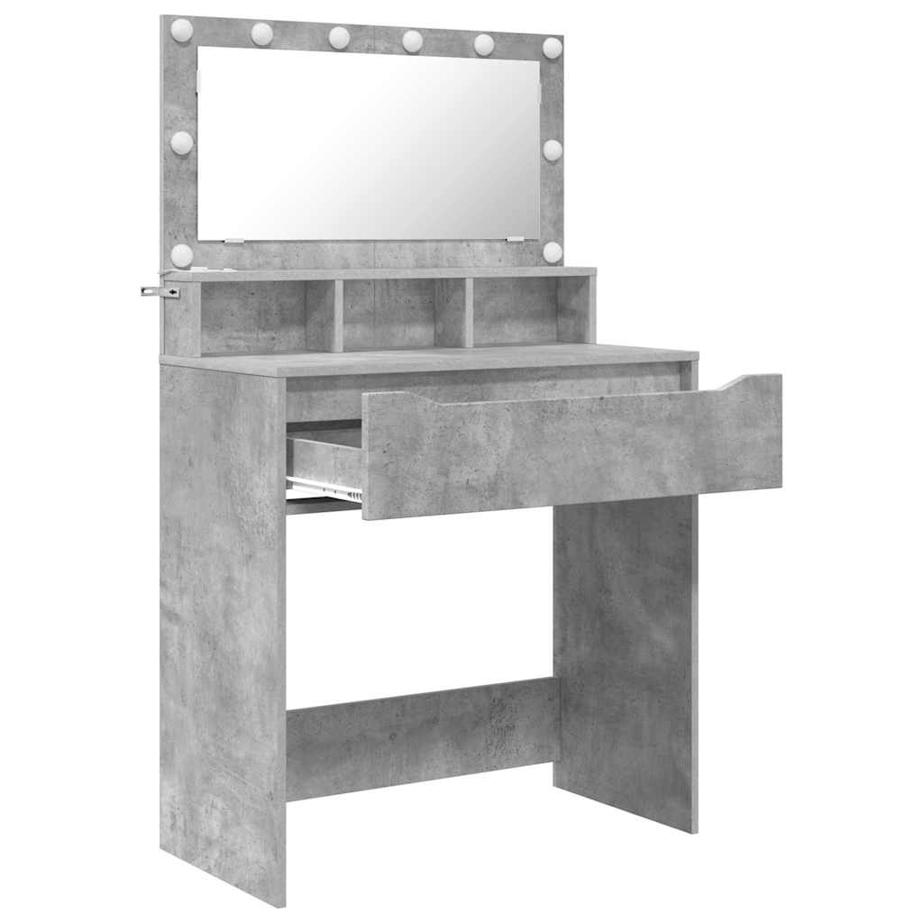 Slaapkamer Kaptafels met lade Beton Grijs 80 x 39,6 x 135 cm