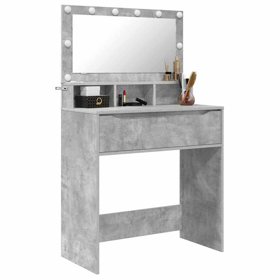 Slaapkamer Kaptafels met lade Beton Grijs 80 x 39,6 x 135 cm