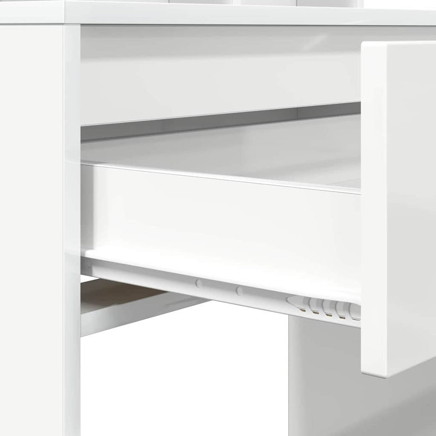 Slaapkamer Kaptafels met lade Hoogglans wit 80 x 39,6 x 135 cm