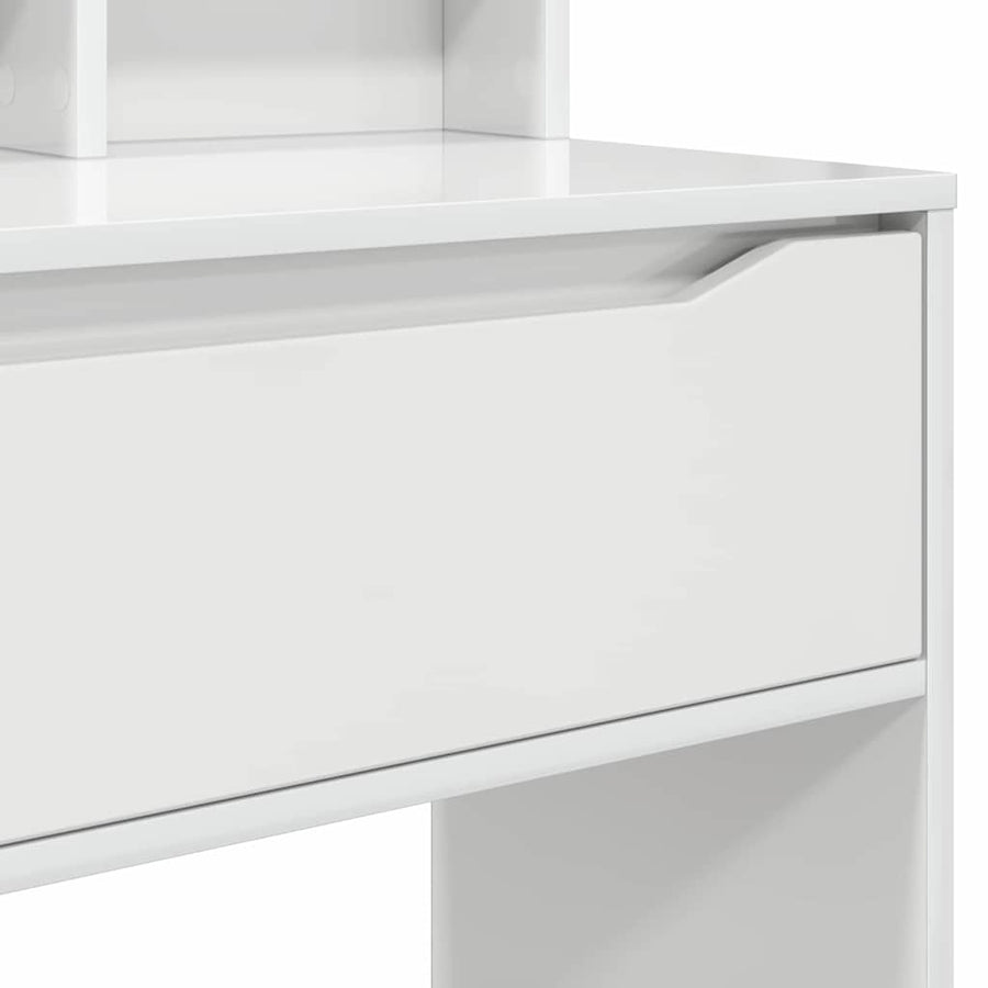 Slaapkamer Kaptafels met lade Hoogglans wit 80 x 39,6 x 135 cm
