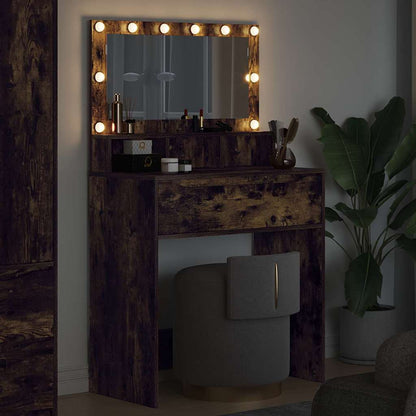 Slaapkamer Kaptafels met lade Gerookt eiken 80 x 39,6 x 135 cm