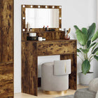 Bedroom Dressing Tables with Drawer Smoked Oak 80 x 39.6 x 135 cm