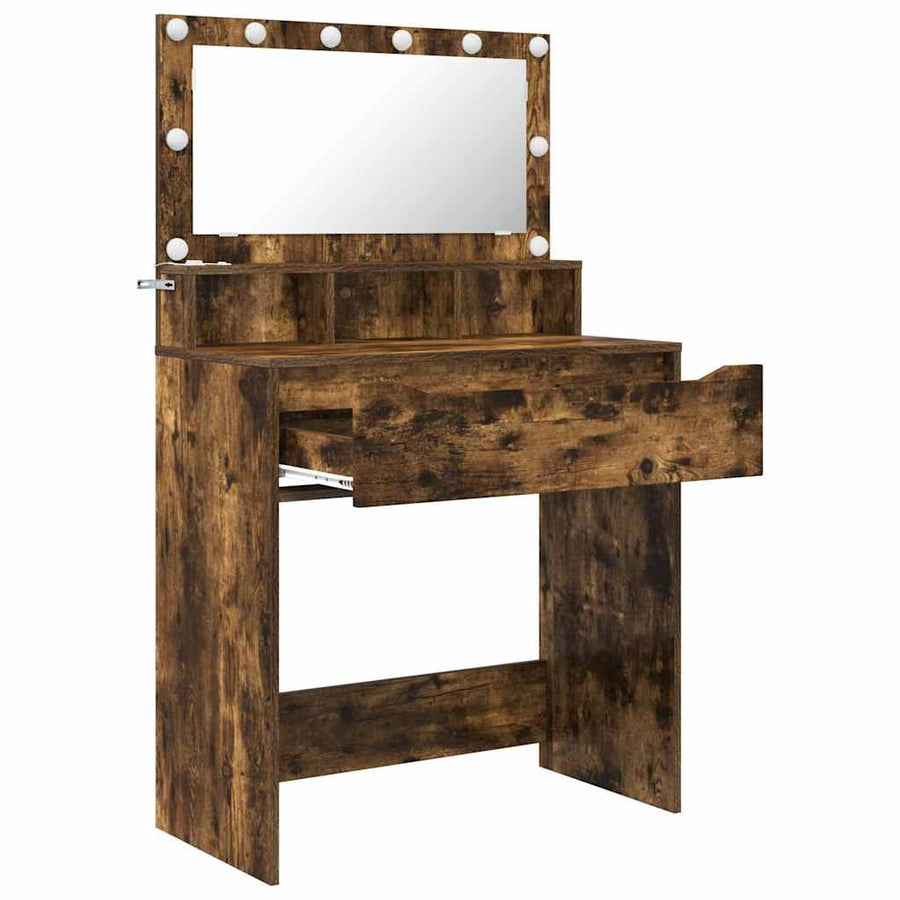 Slaapkamer Kaptafels met lade Gerookt eiken 80 x 39,6 x 135 cm