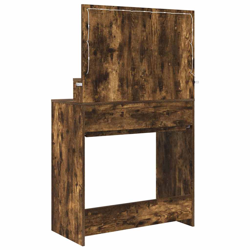 Slaapkamer Kaptafels met lade Gerookt eiken 80 x 39,6 x 135 cm