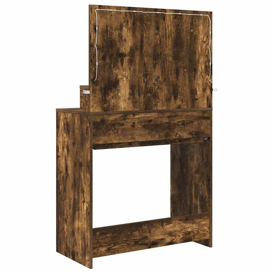 Slaapkamer Kaptafels met lade Gerookt eiken 80 x 39,6 x 135 cm