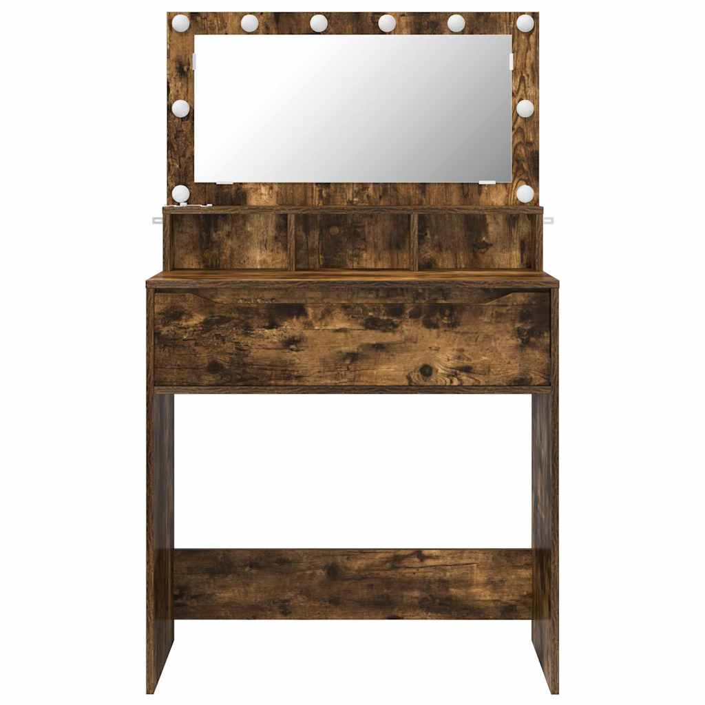 Slaapkamer Kaptafels met lade Gerookt eiken 80 x 39,6 x 135 cm