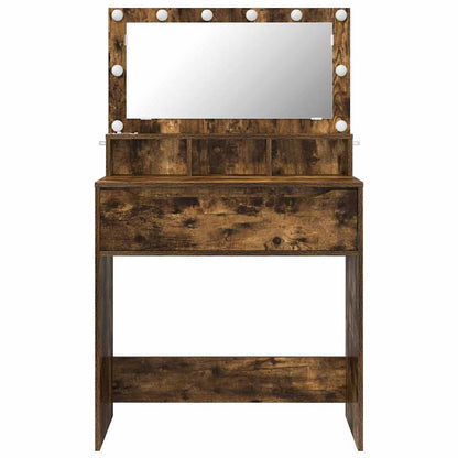 Slaapkamer Kaptafels met lade Gerookt eiken 80 x 39,6 x 135 cm