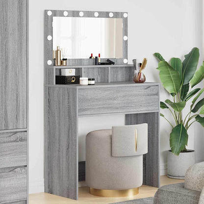 Slaapkamer Kaptafels met lade Grijs Sonoma 80 x 39,6 x 135 cm