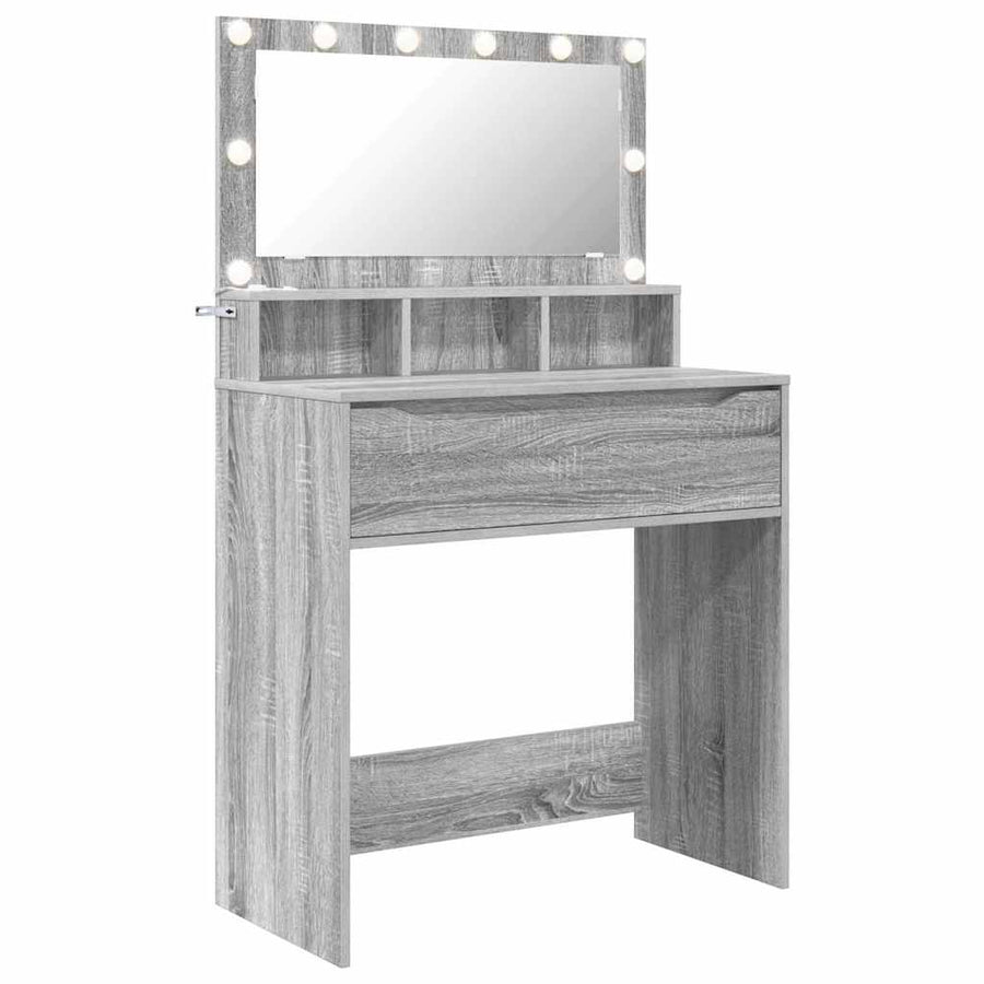 Slaapkamer Kaptafels met lade Grijs Sonoma 80 x 39,6 x 135 cm