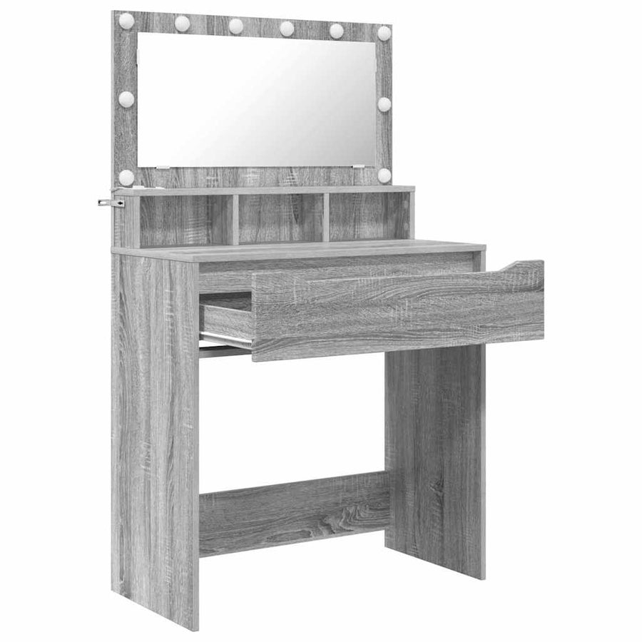 Slaapkamer Kaptafels met lade Grijs Sonoma 80 x 39,6 x 135 cm