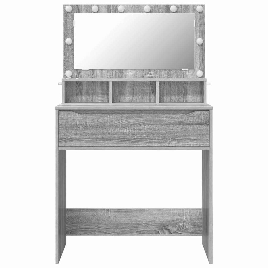 Slaapkamer Kaptafels met lade Grijs Sonoma 80 x 39,6 x 135 cm