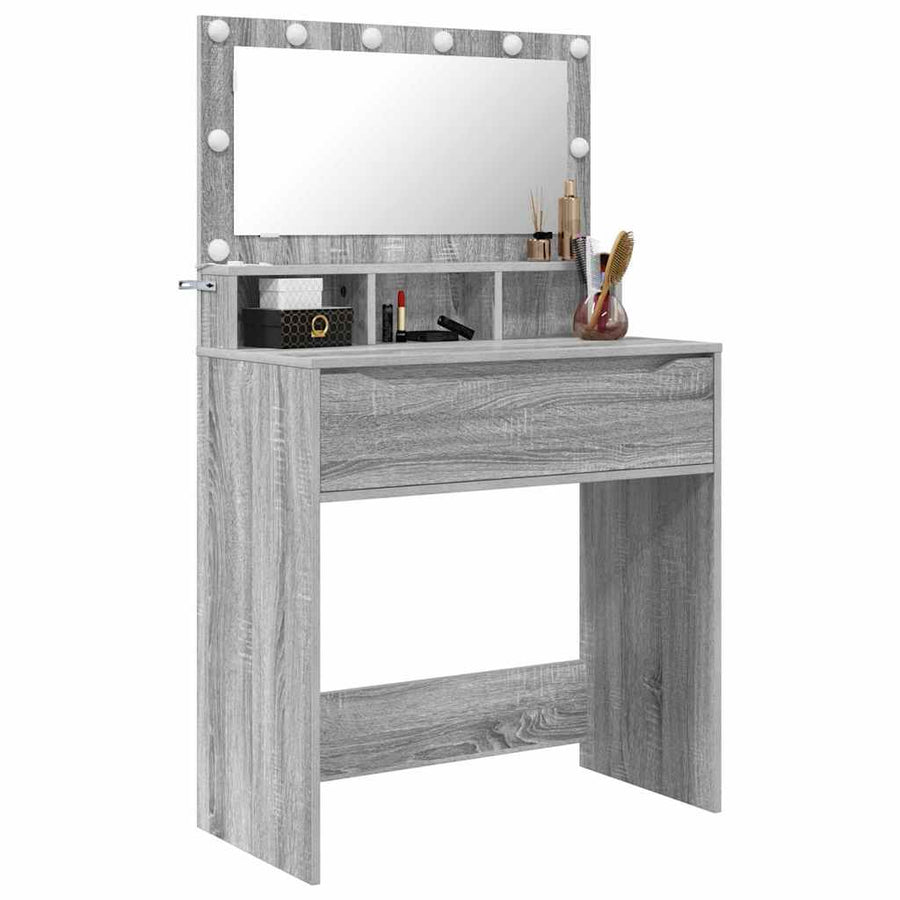 Slaapkamer Kaptafels met lade Grijs Sonoma 80 x 39,6 x 135 cm