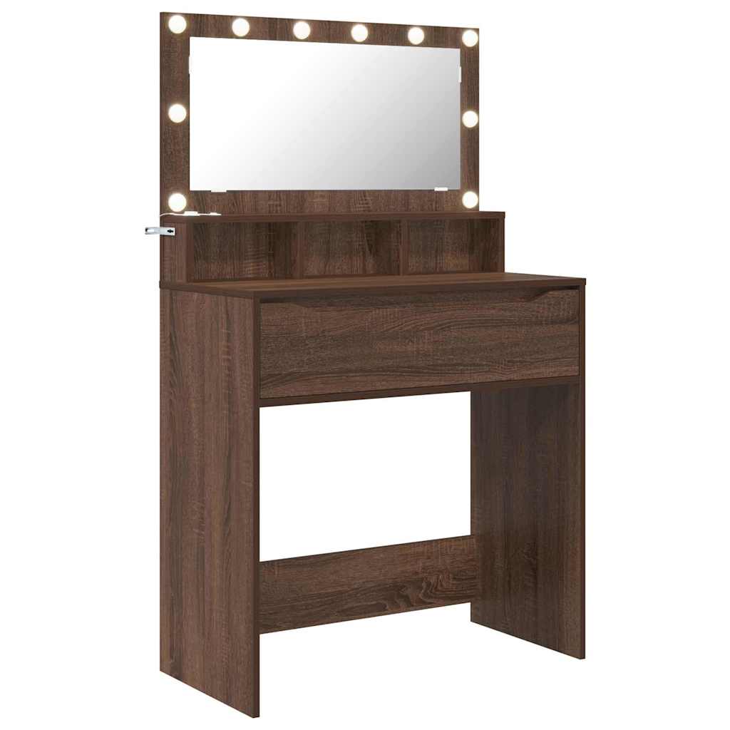 Slaapkamer Kaptafels met lade Bruin Eiken 80 x 39,6 x 135 cm