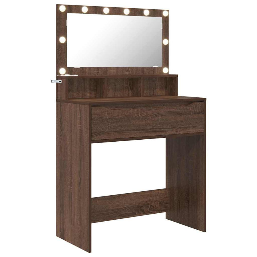Slaapkamer Kaptafels met lade Bruin Eiken 80 x 39,6 x 135 cm