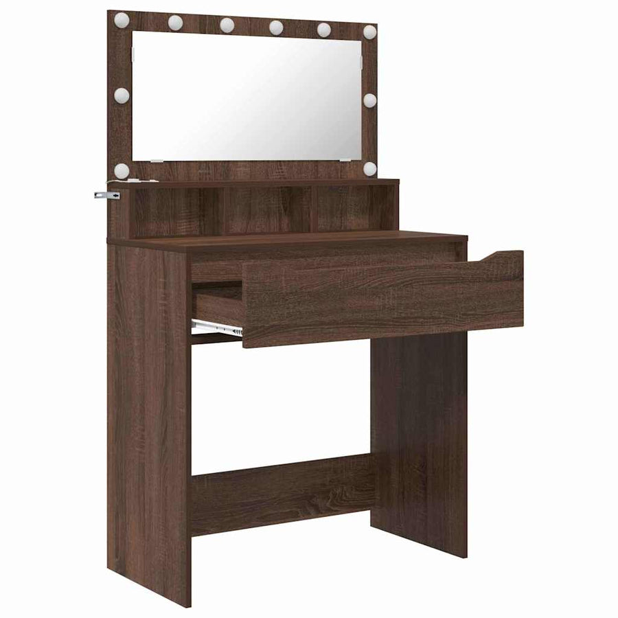 Slaapkamer Kaptafels met lade Bruin Eiken 80 x 39,6 x 135 cm