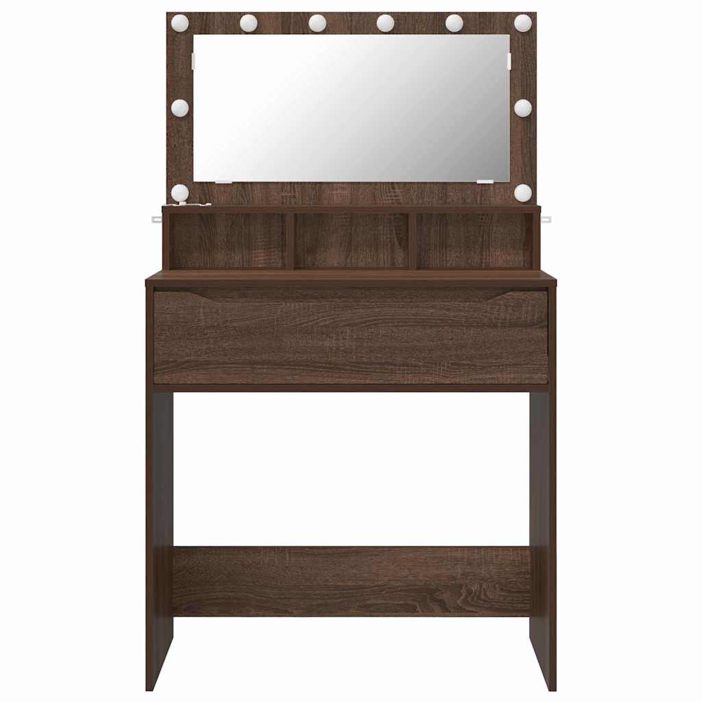 Slaapkamer Kaptafels met lade Bruin Eiken 80 x 39,6 x 135 cm
