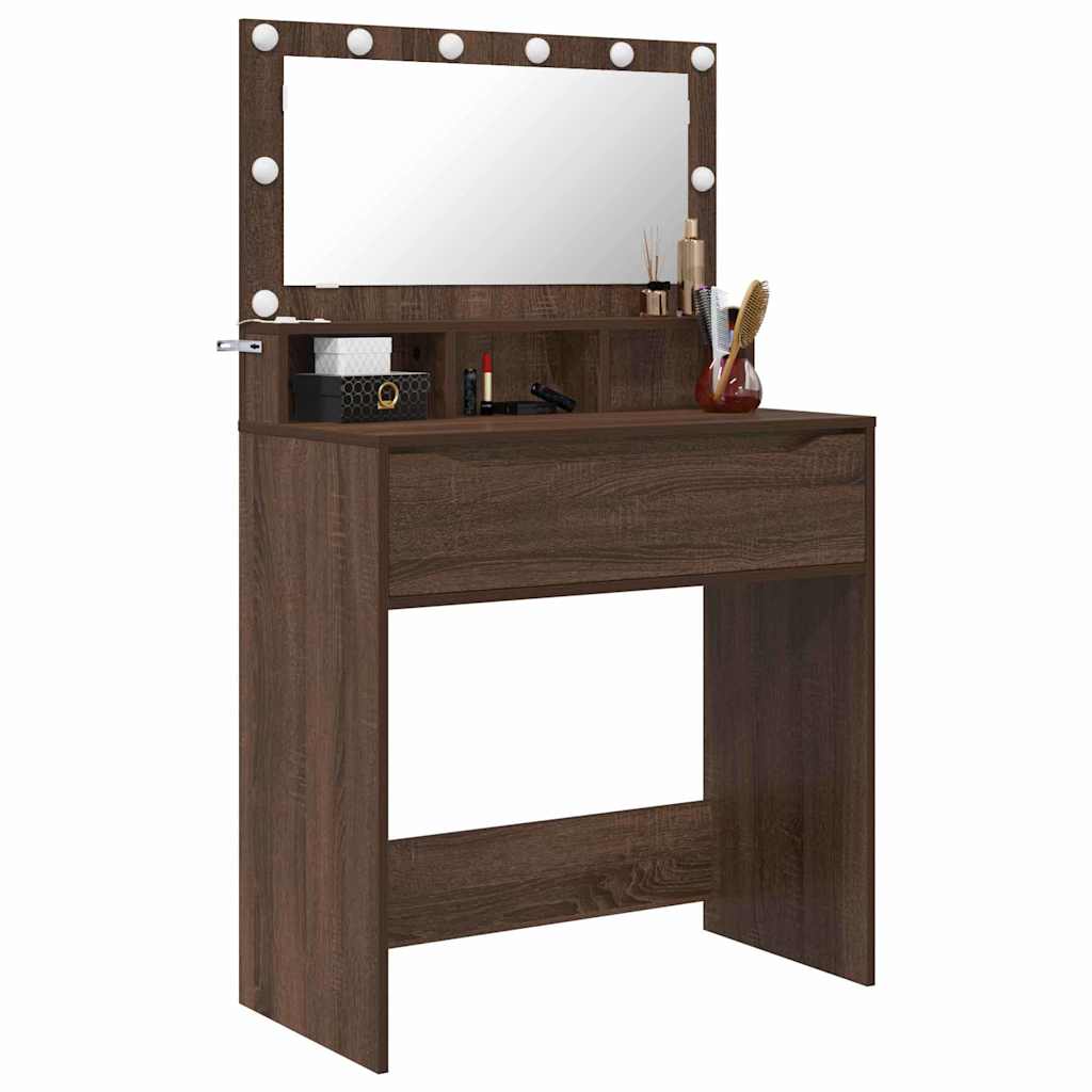 Slaapkamer Kaptafels met lade Bruin Eiken 80 x 39,6 x 135 cm