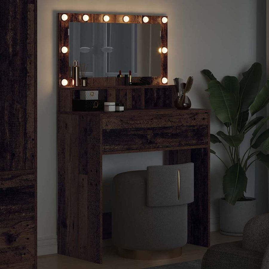 Slaapkamer Kaptafels Oud Hout 80 x 39,6 x 135 cm Bewerkt hout