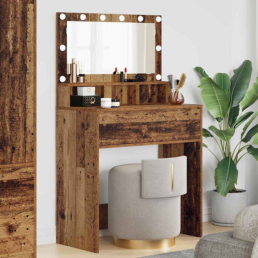 Slaapkamer Kaptafels Oud Hout 80 x 39,6 x 135 cm Bewerkt hout