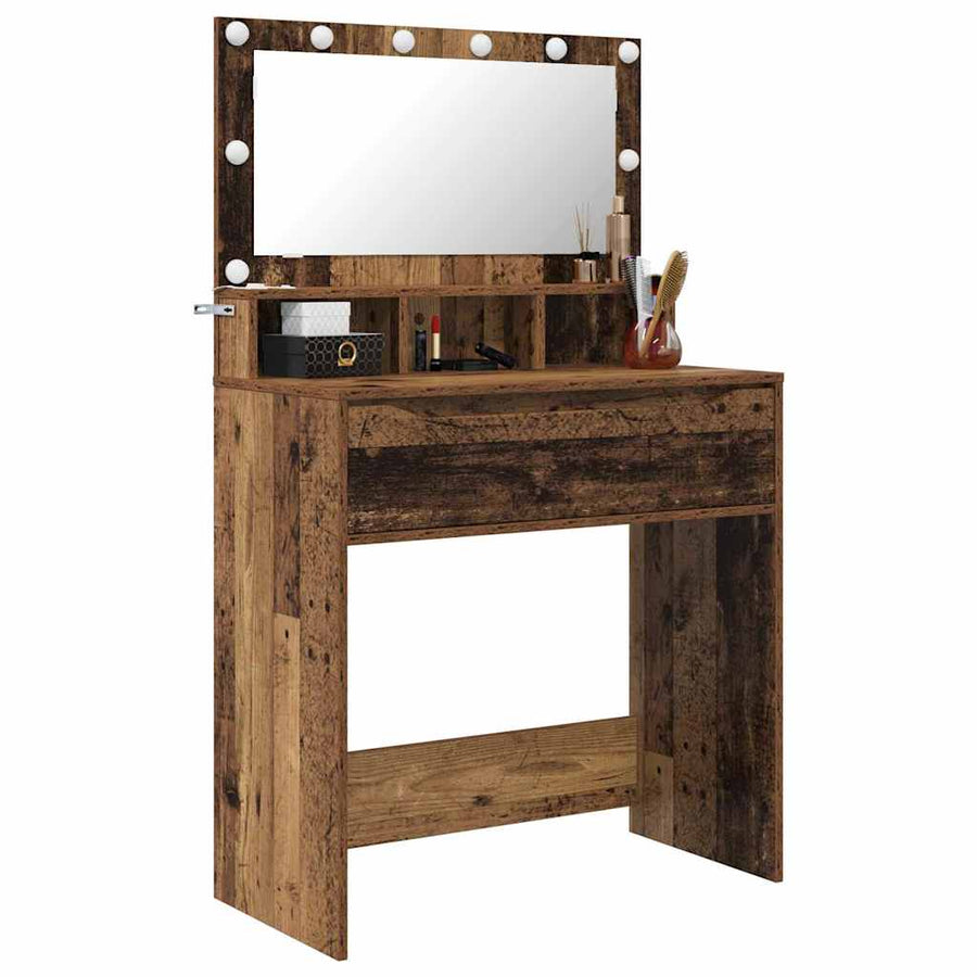 Slaapkamer Kaptafels Oud Hout 80 x 39,6 x 135 cm Bewerkt hout
