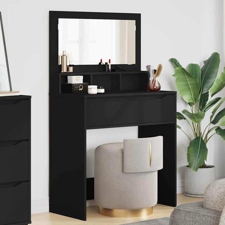 Slaapkamer Kaptafels Zwart 80 x 39,6 x 135 cm Bewerkt hout