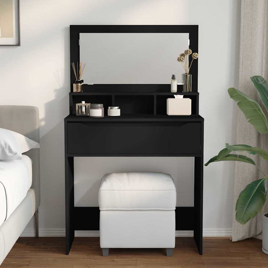 Slaapkamer Kaptafels Zwart 80 x 39,6 x 135 cm Bewerkt hout