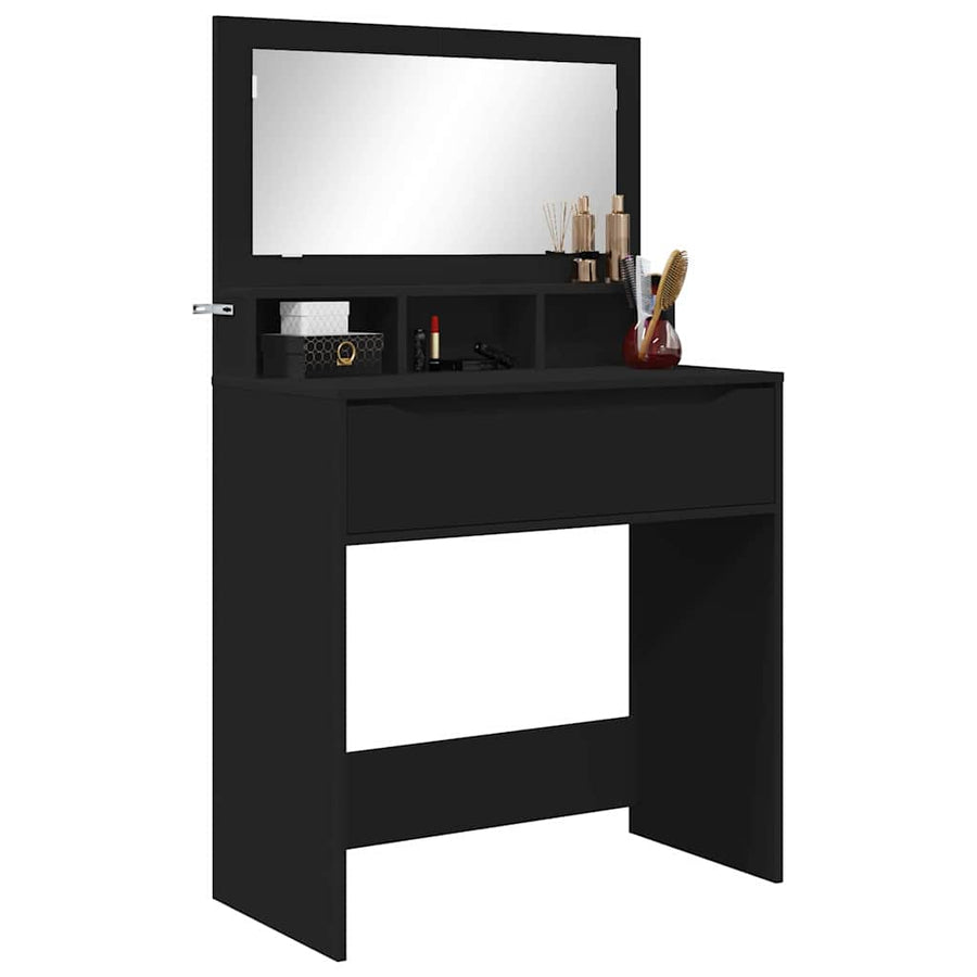 Slaapkamer Kaptafels Zwart 80 x 39,6 x 135 cm Bewerkt hout