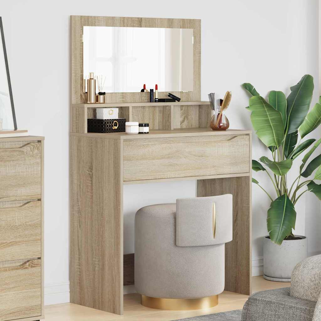 Slaapkamer Kaptafels met lade Sonoma Eiken 80 x 39,6 x 135 cm